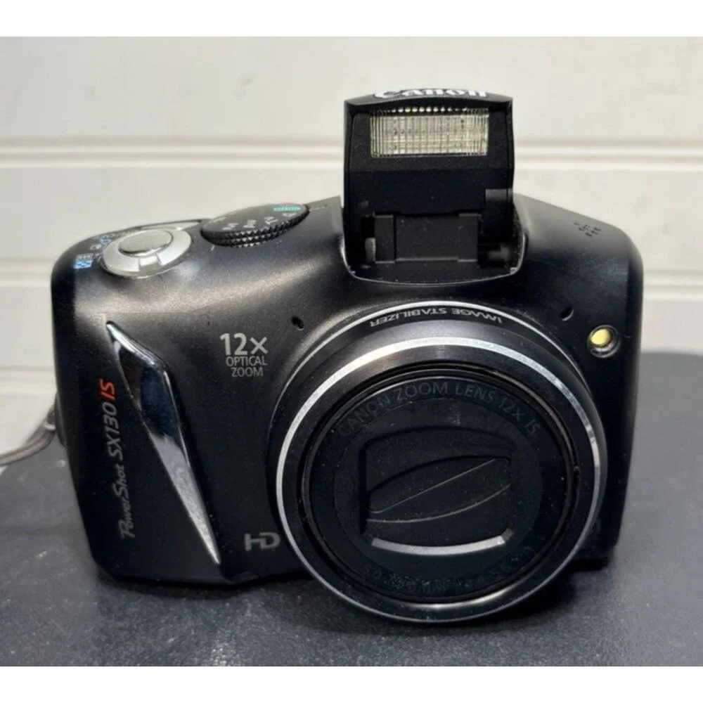 Canon PowerShot SX130 IS 12.1MP Digital Camera in Box SD Card **tested**